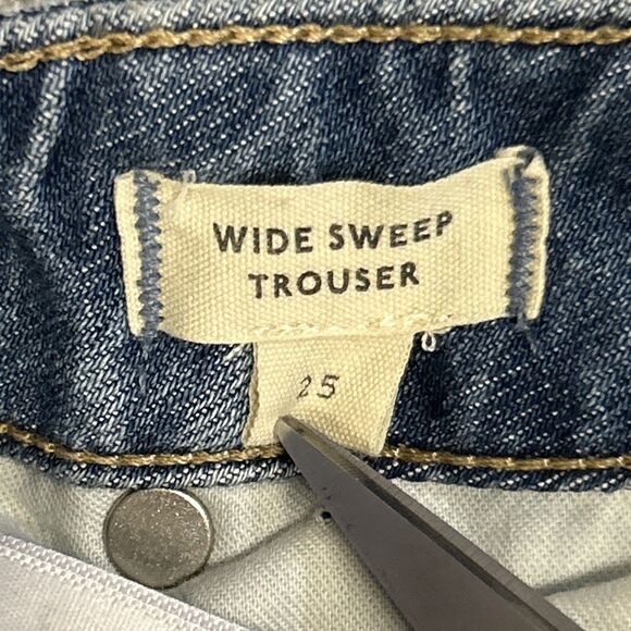 Madewell Jeans Wide Sweep Trouser Womens 25 Blue Denim High Waist Denim - Picture 6 of 13